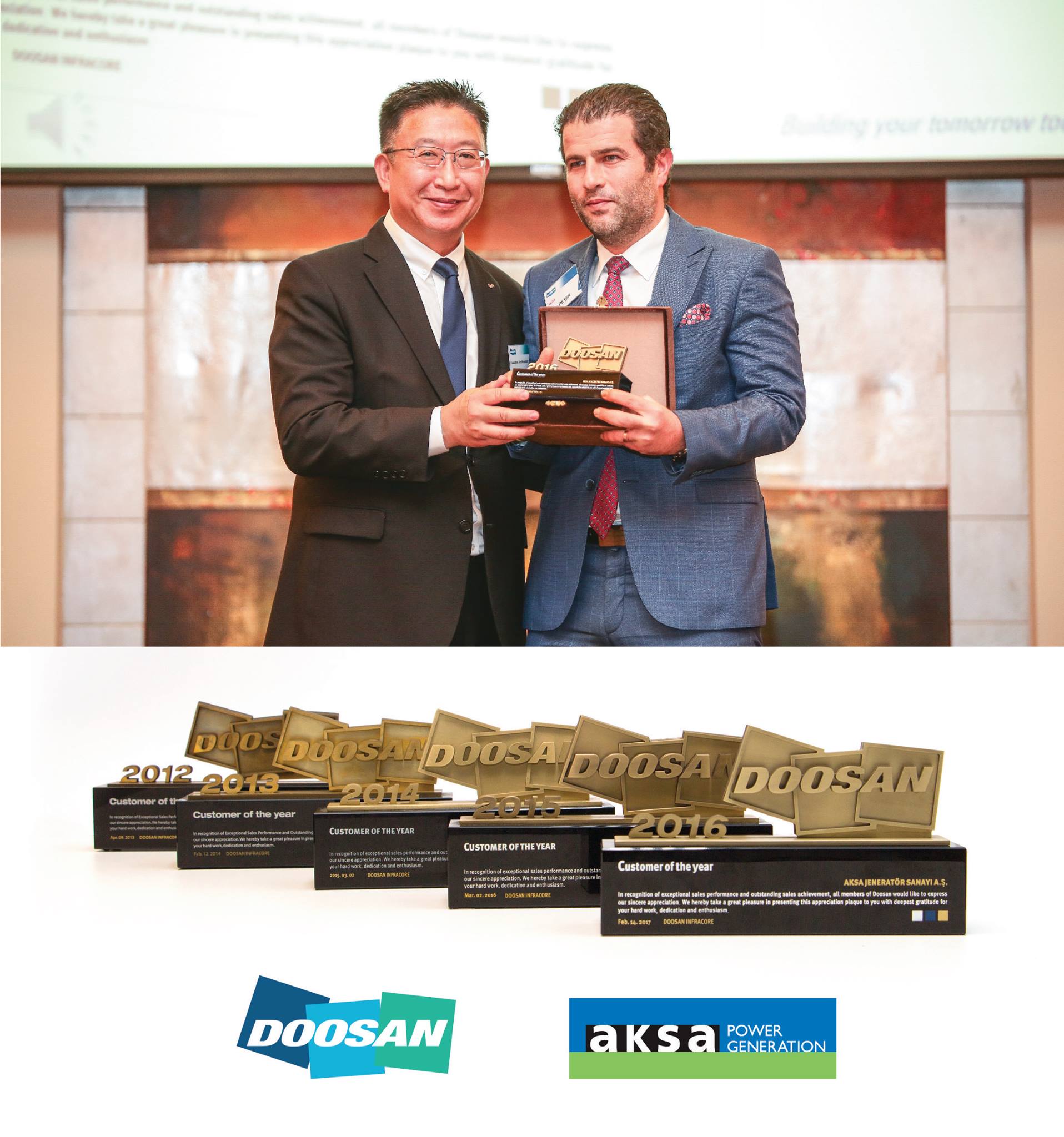 Aksa received Customer of the year award from Doosan